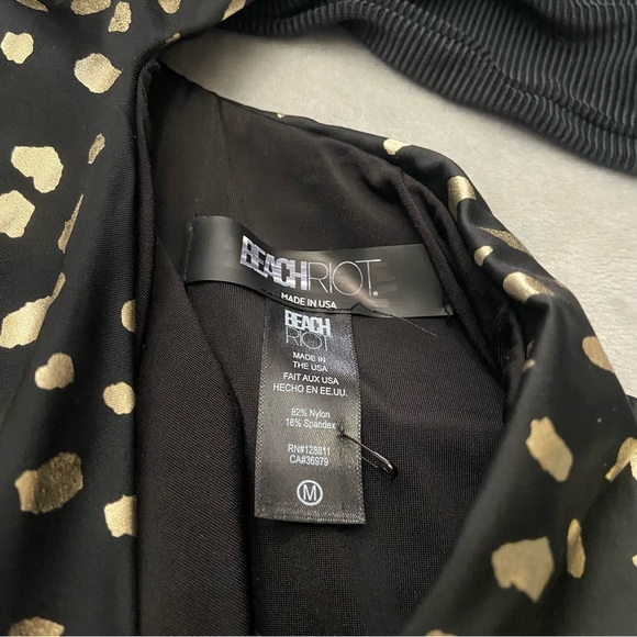 New! Beach Riot Carlie metallic dotted leopard side tie swimsuit 24252 - Picture 12 of 13